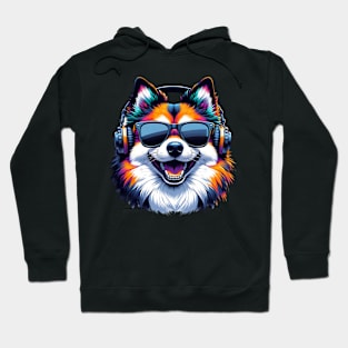 German Spitz Smiling DJ with Vibrant Melodies Hoodie